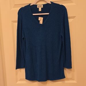 Chico's Ashley Sweater Sapphire Blue Sz 2
